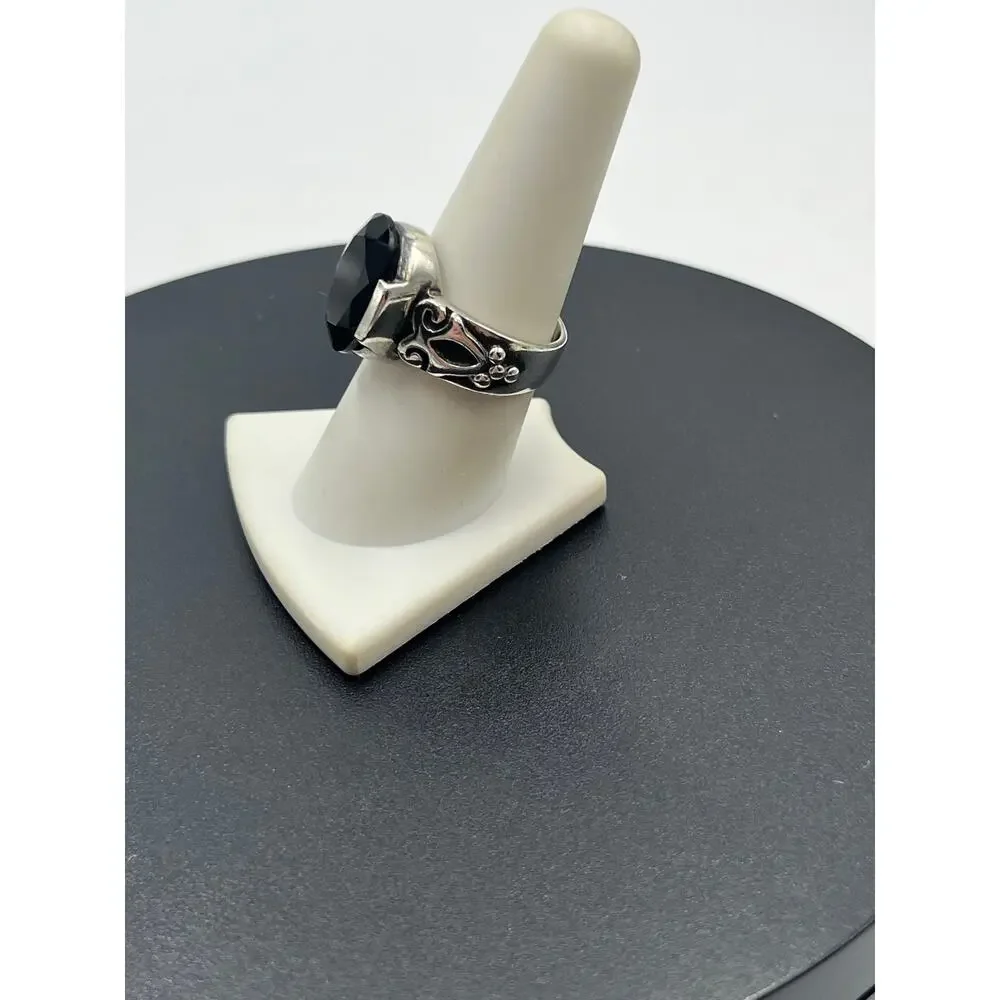 Silpada 925 Sterling‎ Silver Black Chalcedony Ring Sz 8.5, 10.13 grams #R1410